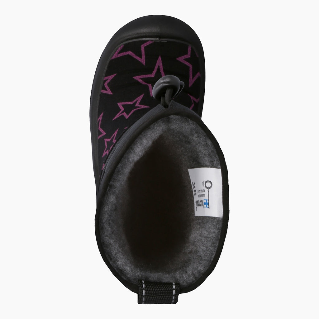 Kuoma Kids´ winter boots Lumilukko, Black Pink Star