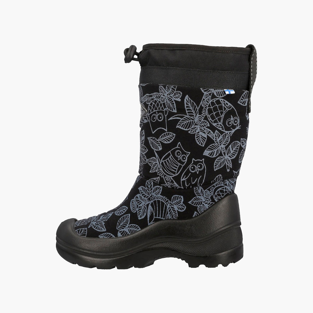 Kuoma Kids´ winter boots Lumilukko, Black Owl