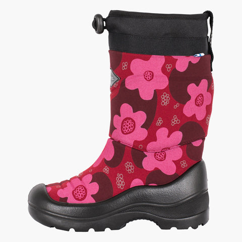 Kuoma Kids´ winter boots Lumilukko, Bordeaux Flower reflective