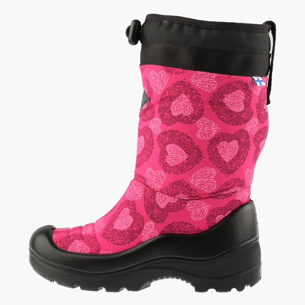 Kuoma Kids´ winter boots Lumilukko, Pink Heart