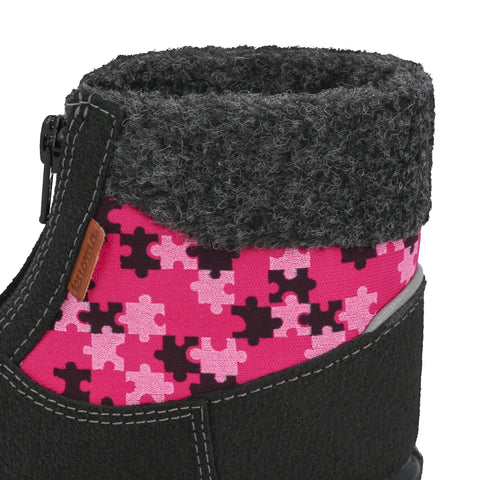 Kuoma Winter boots Baby fleececollar, Pink Puzzle