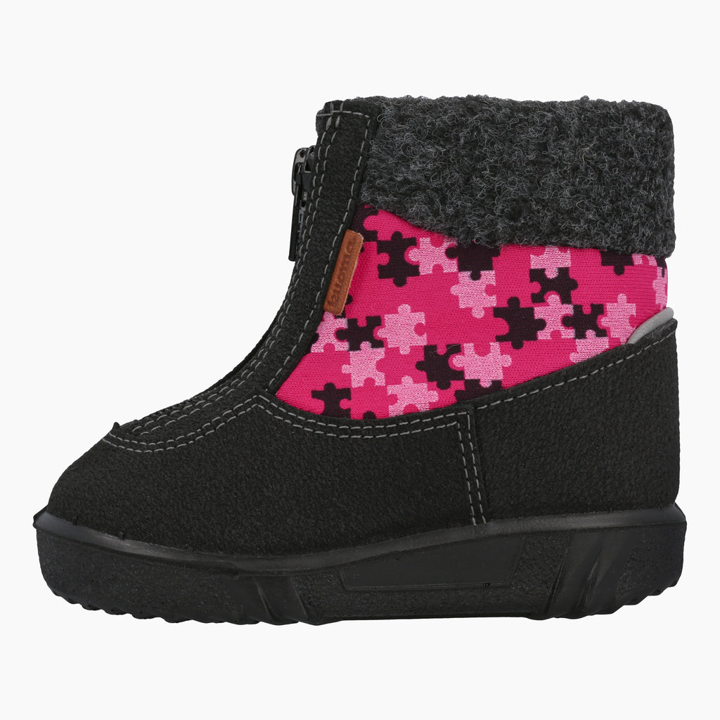 Kuoma Winter boots Baby fleececollar, Pink Puzzle